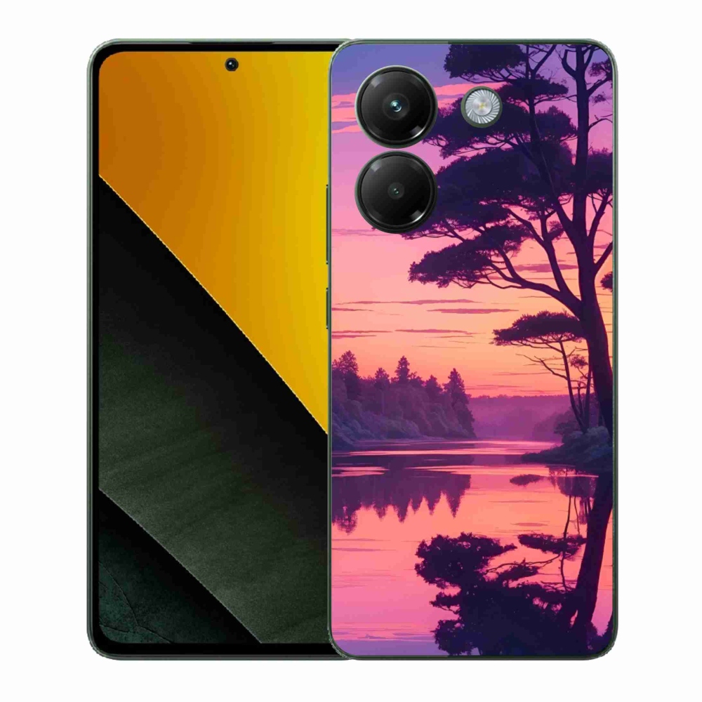 Gelový kryt mmCase na Xiaomi Poco M7 Pro - západ slunce nad jezerem