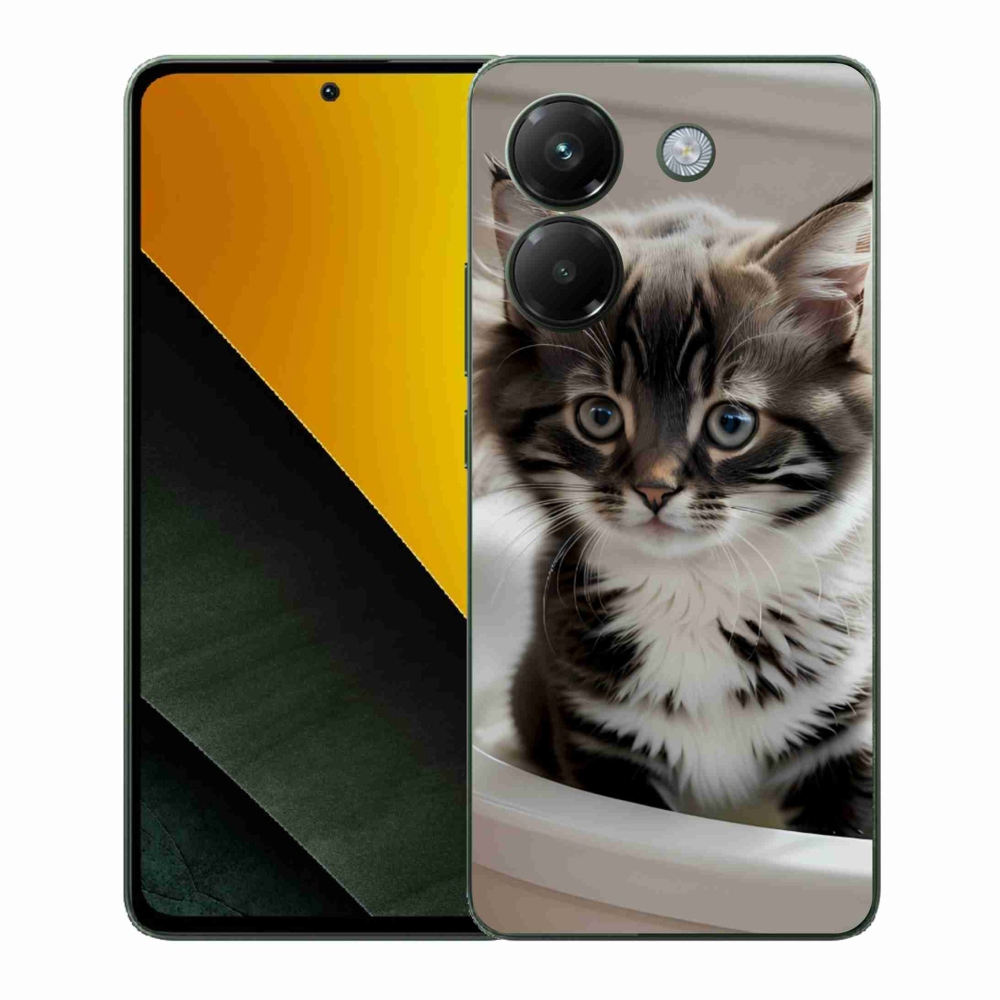 Gelový kryt mmCase na Xiaomi Poco M7 Pro - zvědavé kotě