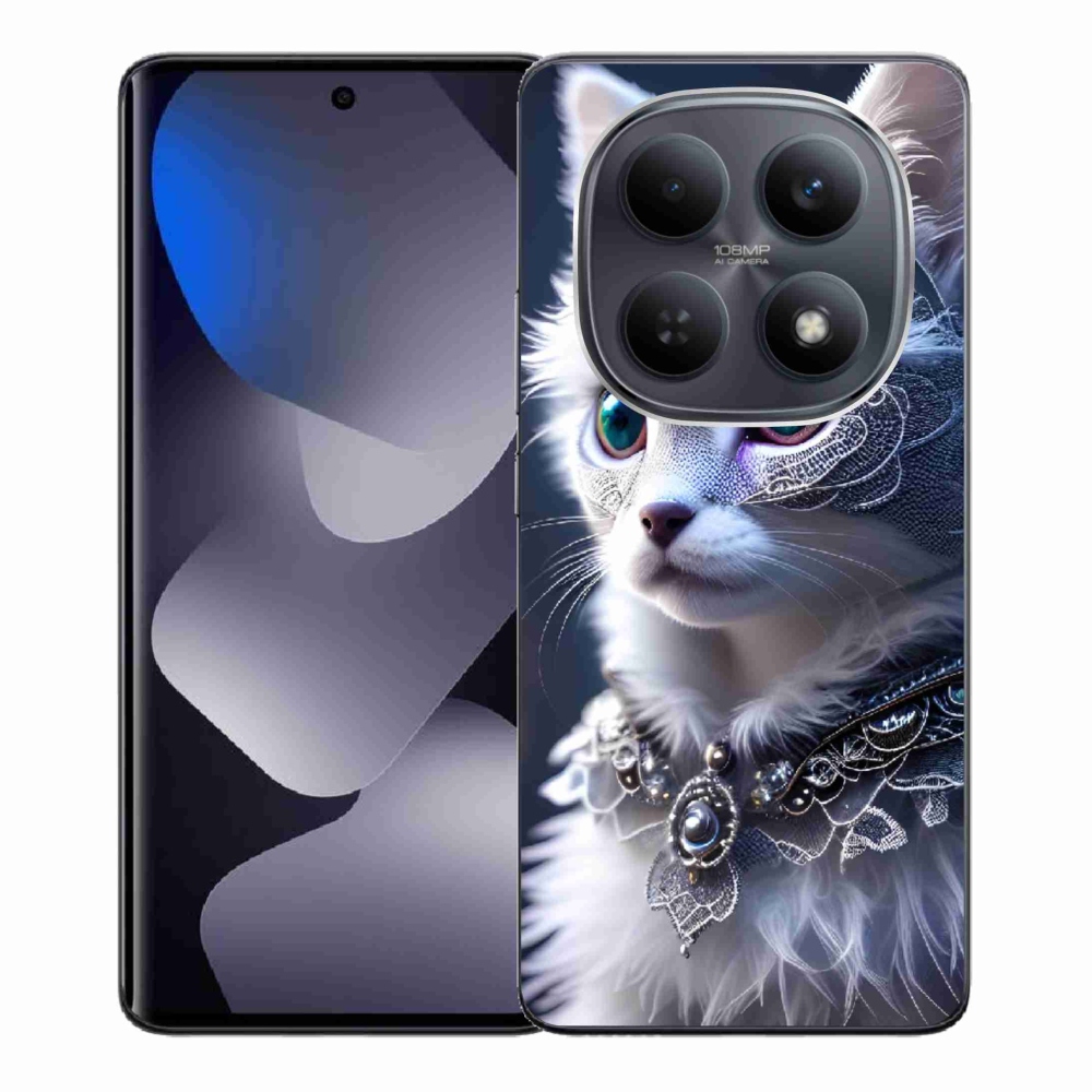Gelový kryt mmCase na Xiaomi Poco M8 5G/Redmi Note 15 5G/4G - bílá kočka
