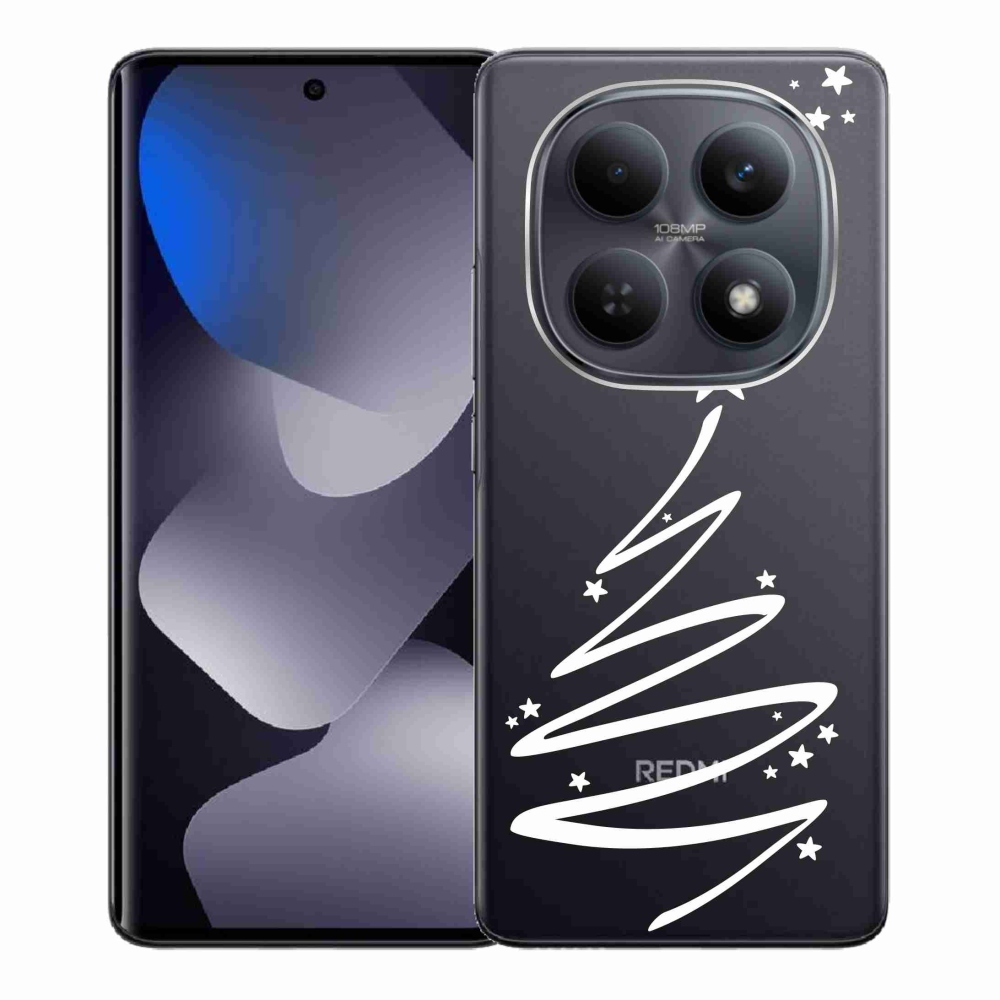 Gelový kryt mmCase na Xiaomi Poco M8 5G/Redmi Note 15 5G/4G - bílý stromeček na průhledném pozadí