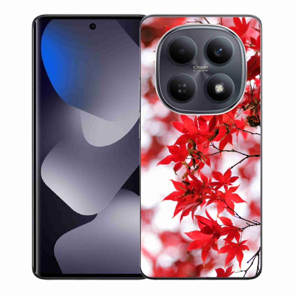 Gelový kryt mmCase na Xiaomi Poco M8 5G/Redmi Note 15 5G/4G - červené listy