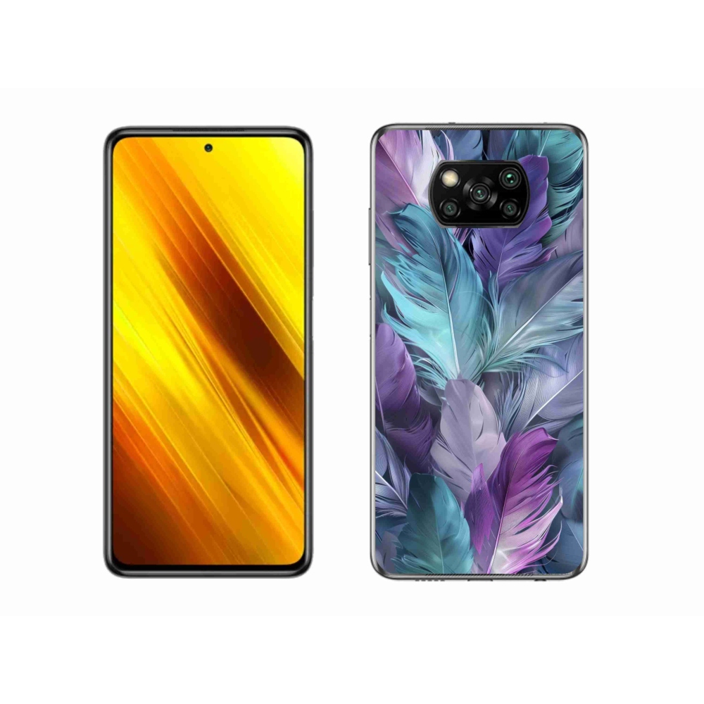 Gelový kryt mmCase na Xiaomi Poco X3 - barevné peří 2