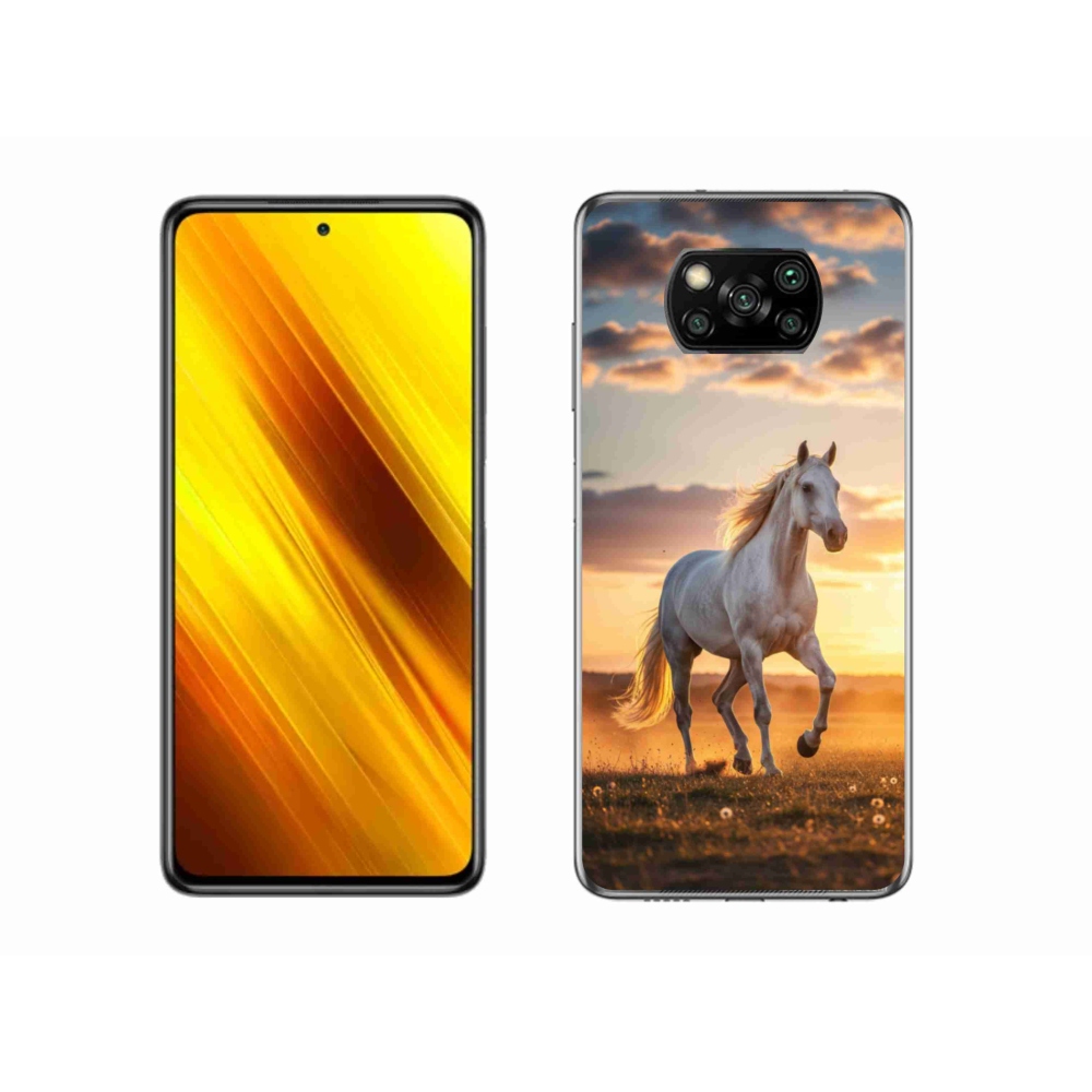 Gelový kryt mmCase na Xiaomi Poco X3 - běžící bílý kůň 2