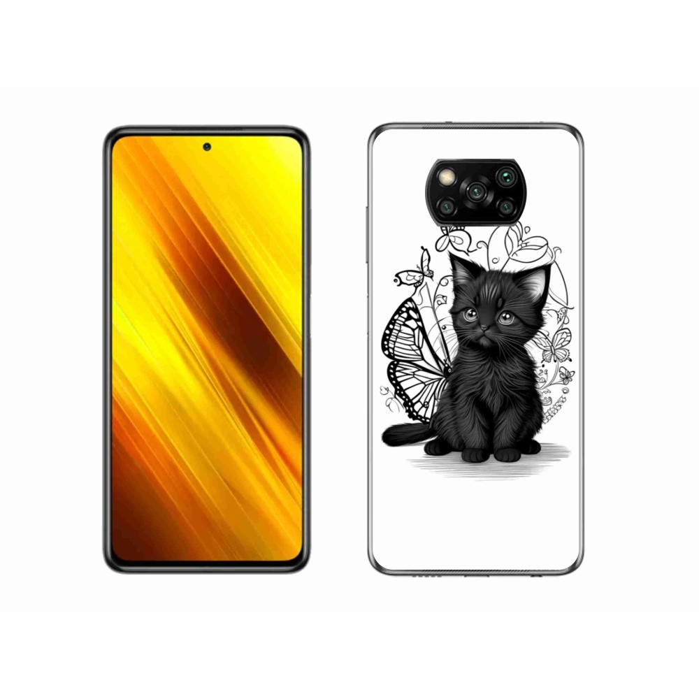Gelový kryt mmCase na Xiaomi Poco X3 - černé kotě