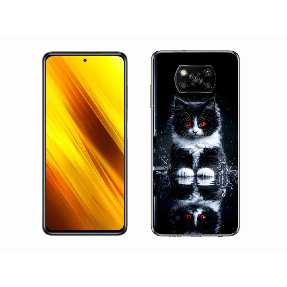 Gelový kryt mmCase na Xiaomi Poco X3 - černobílé kotě