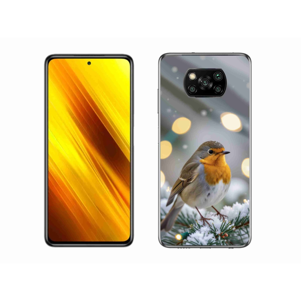 Gelový kryt mmCase na Xiaomi Poco X3 - červenka v zimě