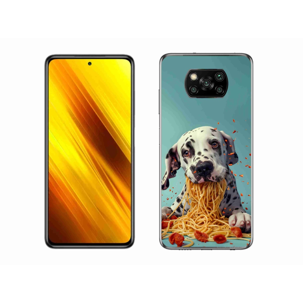 Gelový kryt mmCase na Xiaomi Poco X3 - dalmatin a špagety