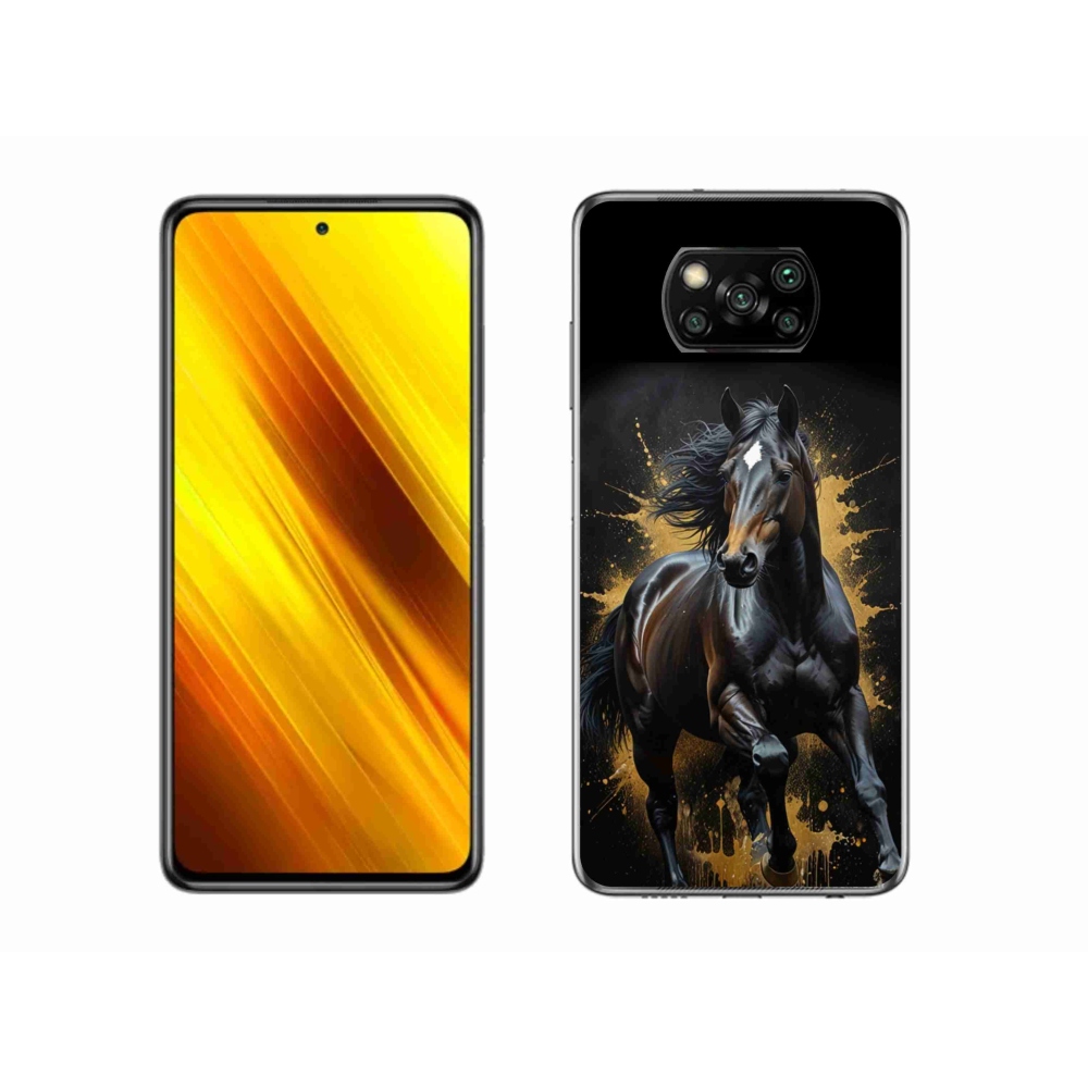 Gelový kryt mmCase na Xiaomi Poco X3 - elegantní černý hřebec