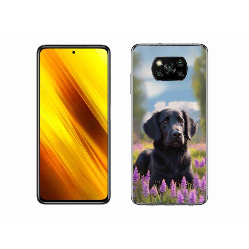 Gelový kryt mmCase na Xiaomi Poco X3 - elegantní černý retrívr