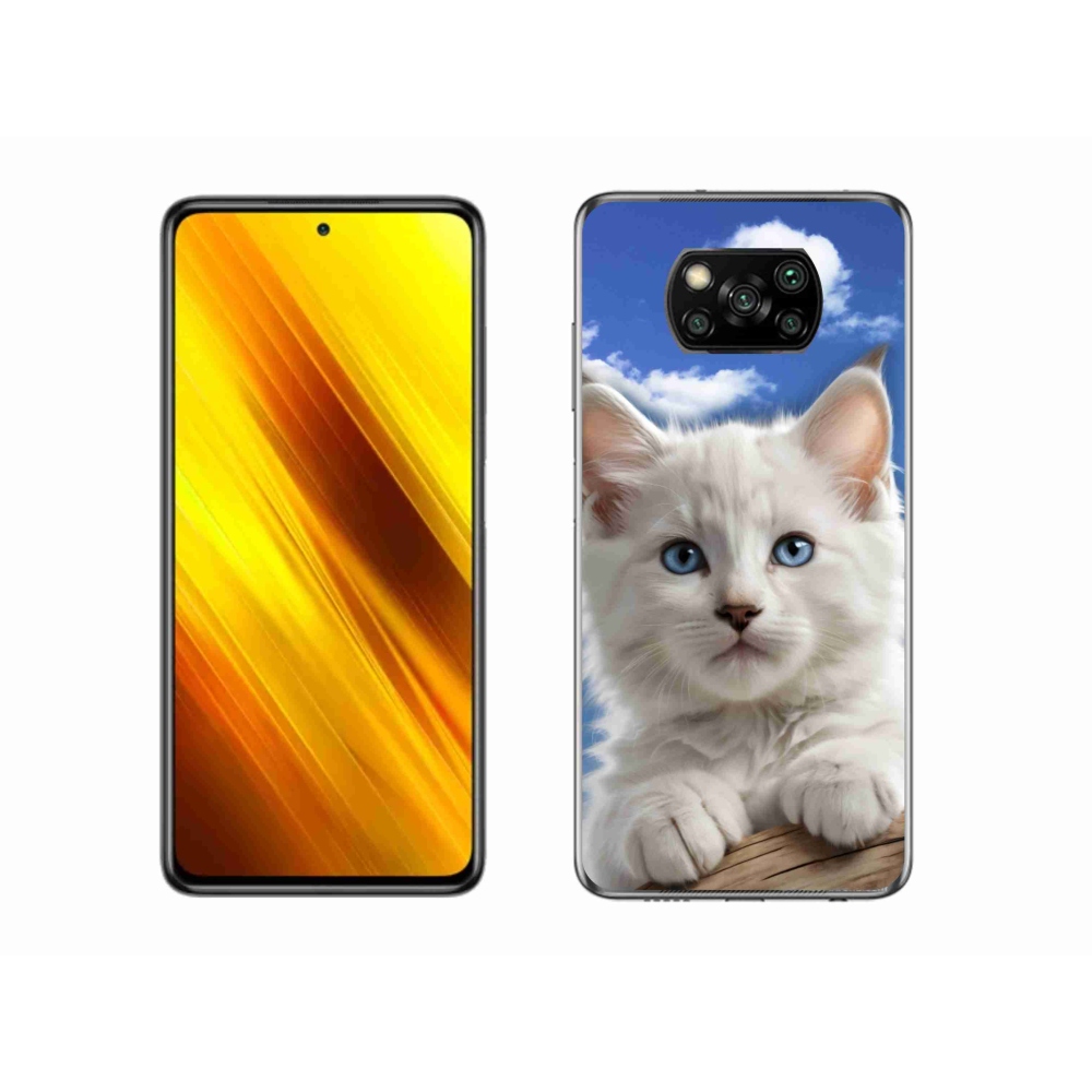 Gelový kryt mmCase na Xiaomi Poco X3 - kotě a oblaka