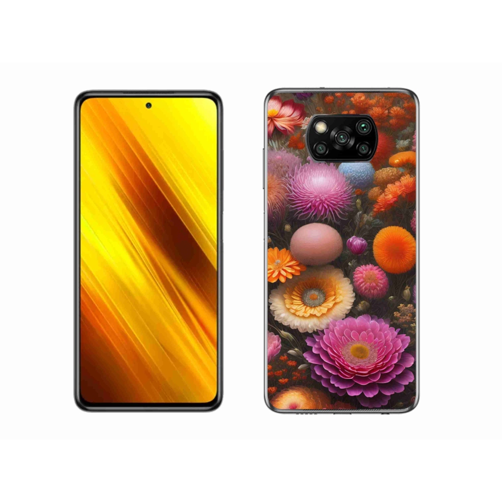Gelový kryt mmCase na Xiaomi Poco X3 - květinová kompozice