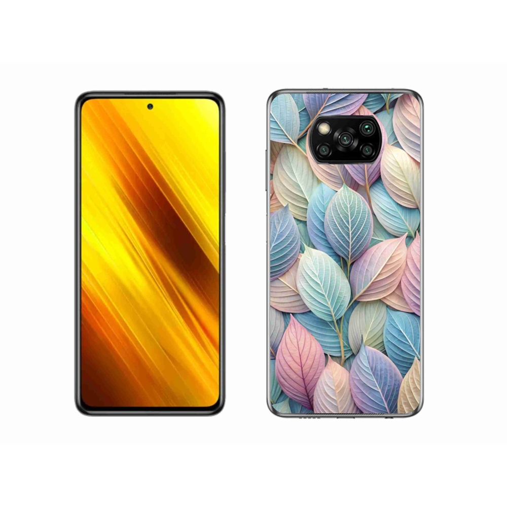 Gelový kryt mmCase na Xiaomi Poco X3 - pastelové listy