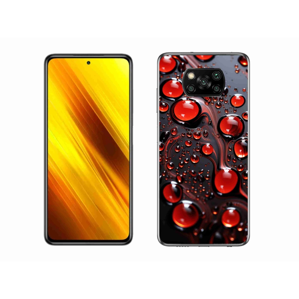 Gelový kryt mmCase na Xiaomi Poco X3 Pro - červené kapky 2