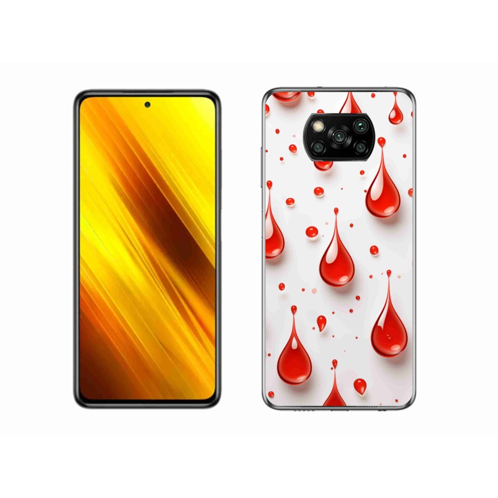 Gelový kryt mmCase na Xiaomi Poco X3 Pro - červené kapky