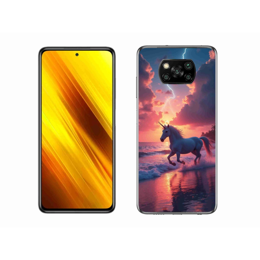 Gelový kryt mmCase na Xiaomi Poco X3 Pro - jednorožec na pláži