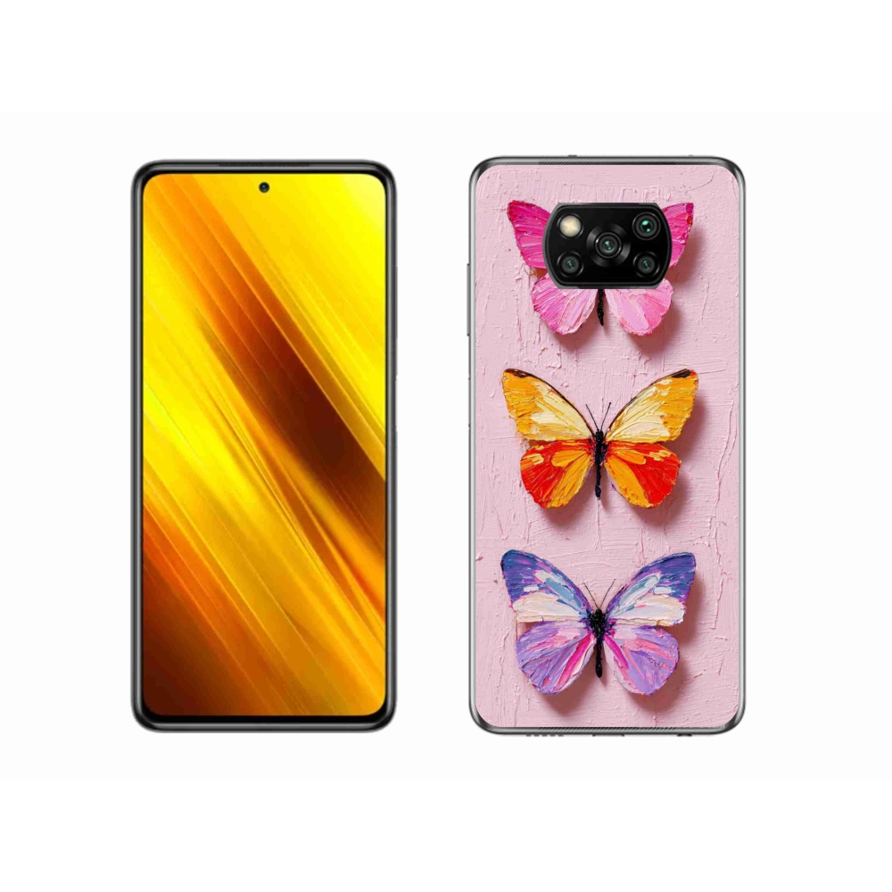 Gelový kryt mmCase na Xiaomi Poco X3 Pro - motýlí trojice