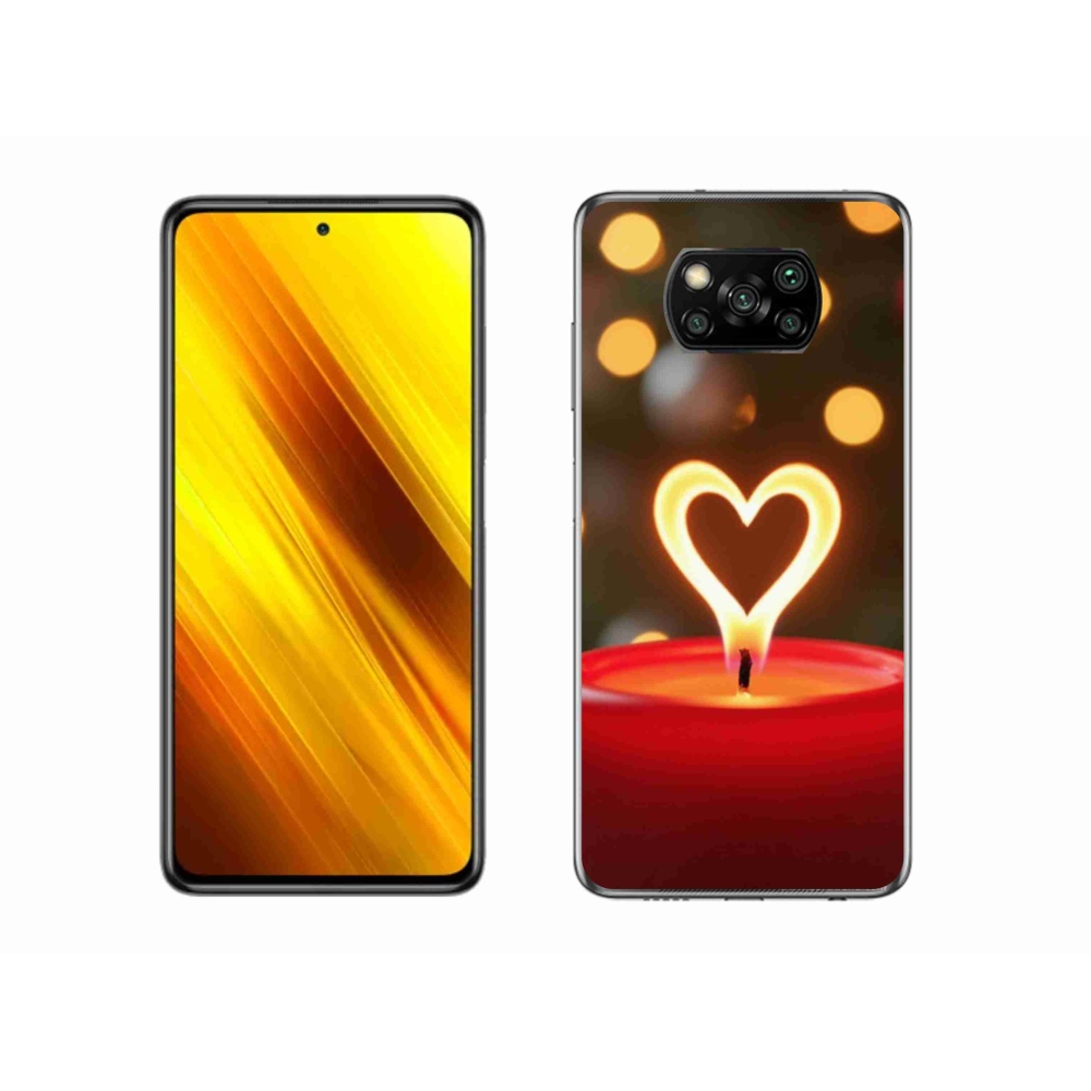 Gelový kryt mmCase na Xiaomi Poco X3 Pro - srdce z plamene