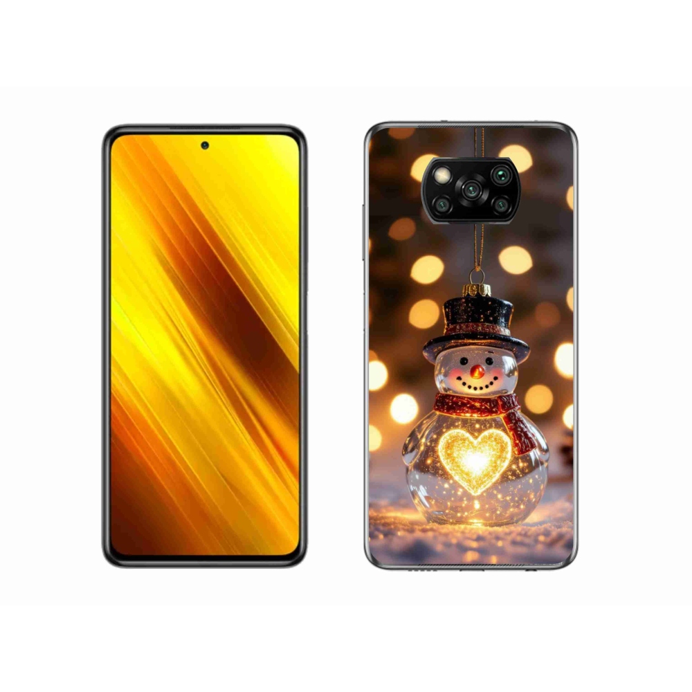 Gelový kryt mmCase na Xiaomi Poco X3 Pro - svítící vánoční sněhulák