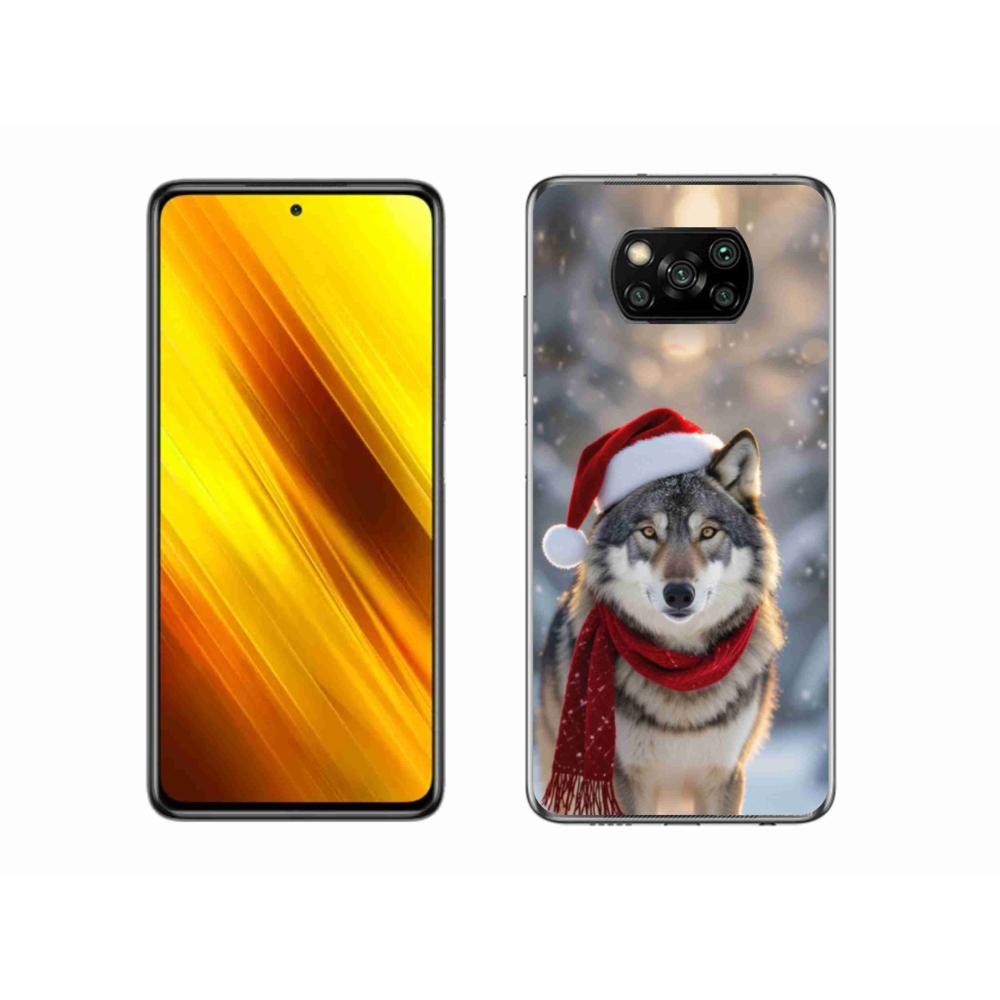 Gelový kryt mmCase na Xiaomi Poco X3 Pro - vánoční vlk