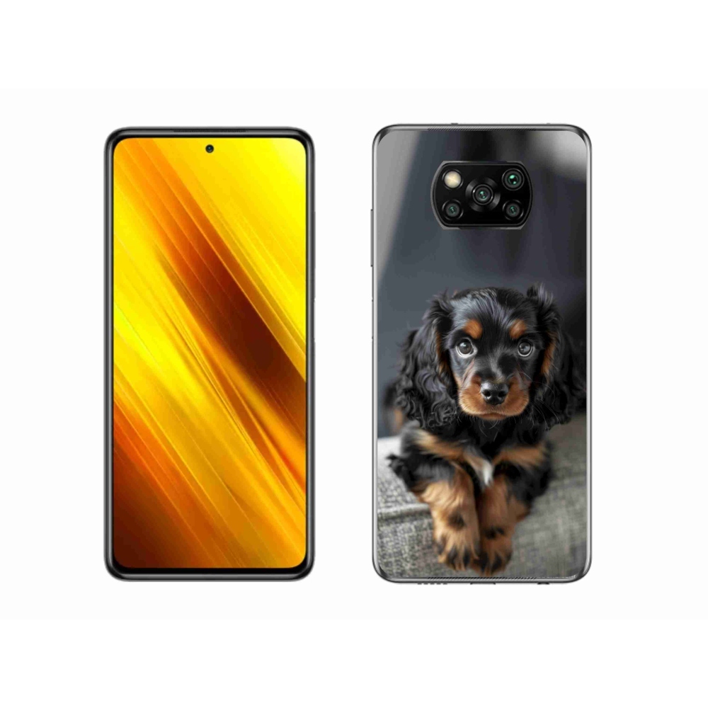 Gelový kryt mmCase na Xiaomi Poco X3 - roztomilý dlouhosrstý jezevčík