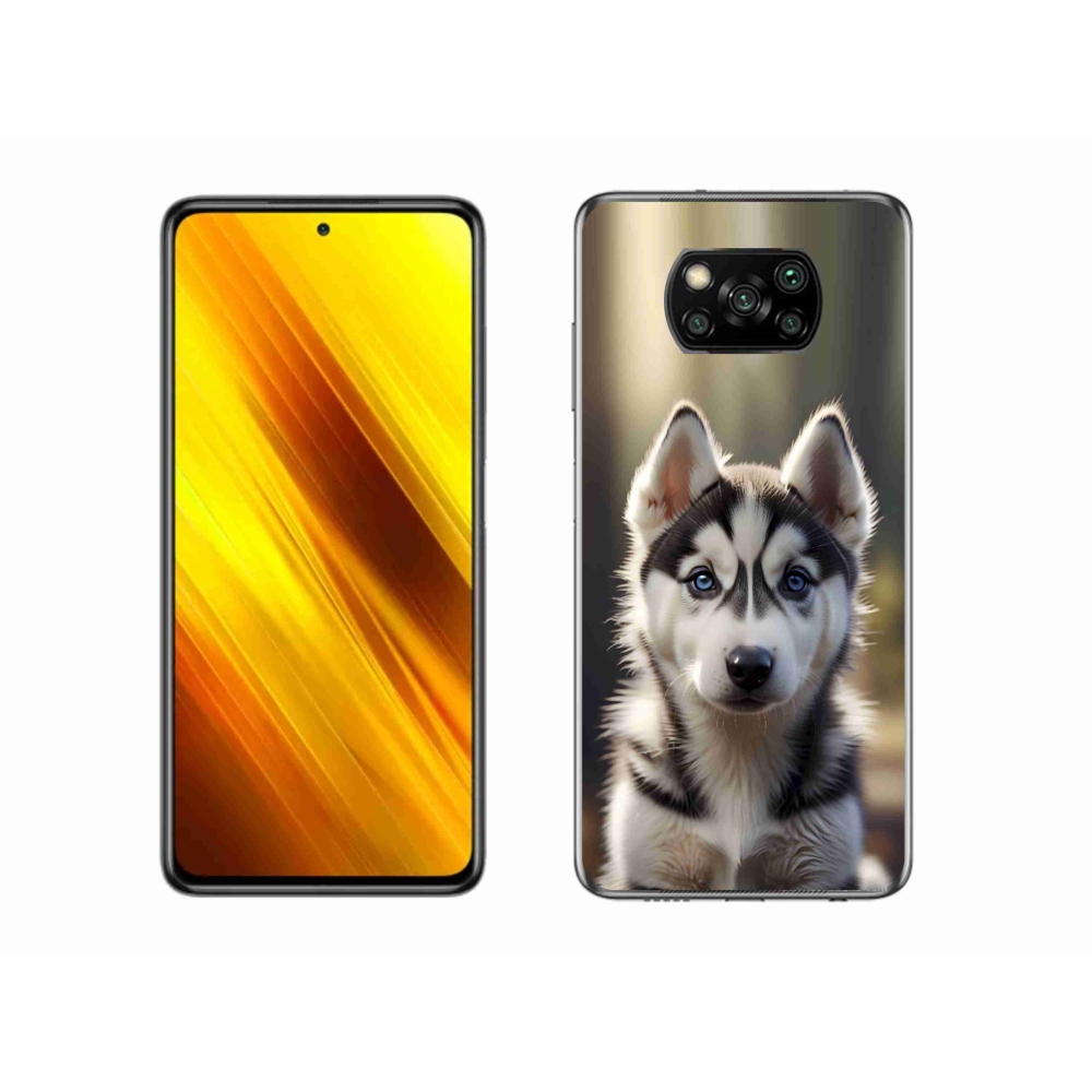 Gelový kryt mmCase na Xiaomi Poco X3 - roztomilý sibiřský husky