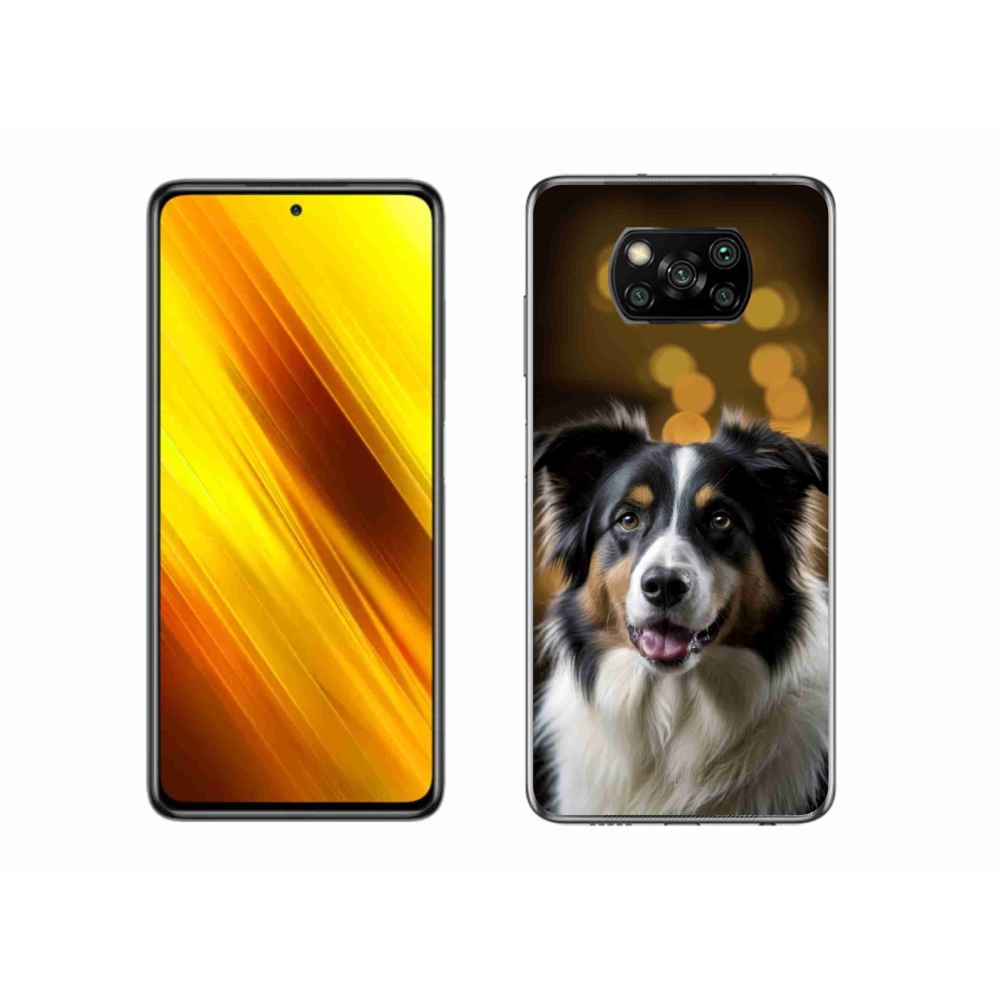 Gelový kryt mmCase na Xiaomi Poco X3 - usměvavý australský ovčák
