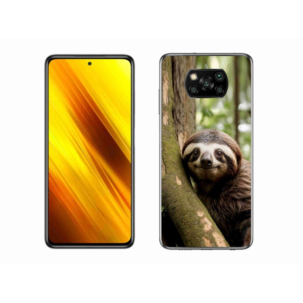 Gelový kryt mmCase na Xiaomi Poco X3 - usměvavý lenochod