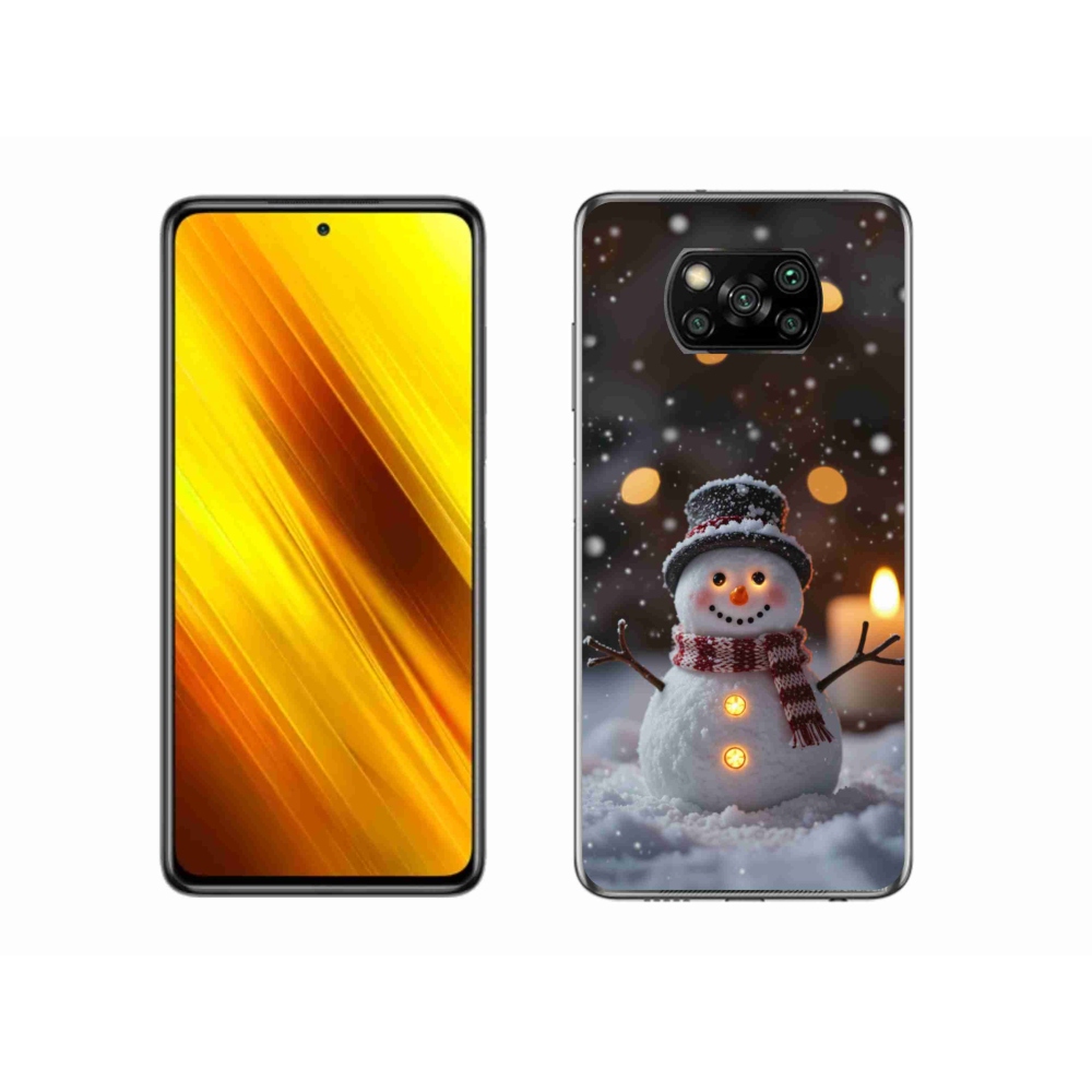 Gelový kryt mmCase na Xiaomi Poco X3 - veselý sněhulák