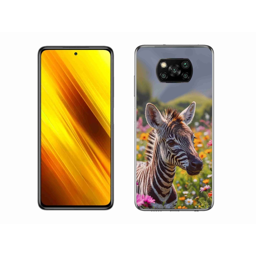 Gelový kryt mmCase na Xiaomi Poco X3 - zebra na louce