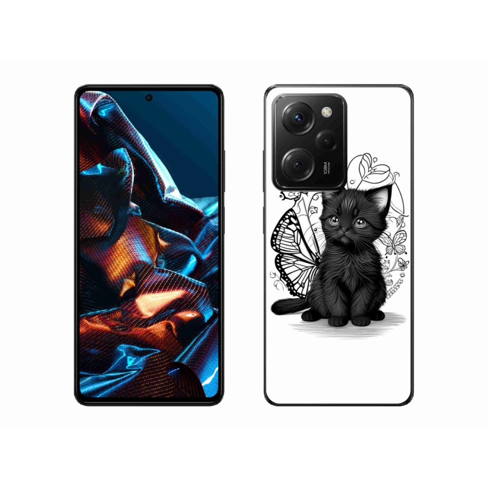 Gelový kryt mmCase na Xiaomi Poco X5 Pro 5G - černé kotě