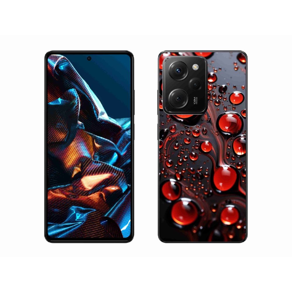 Gelový kryt mmCase na Xiaomi Poco X5 Pro 5G - červené kapky 2