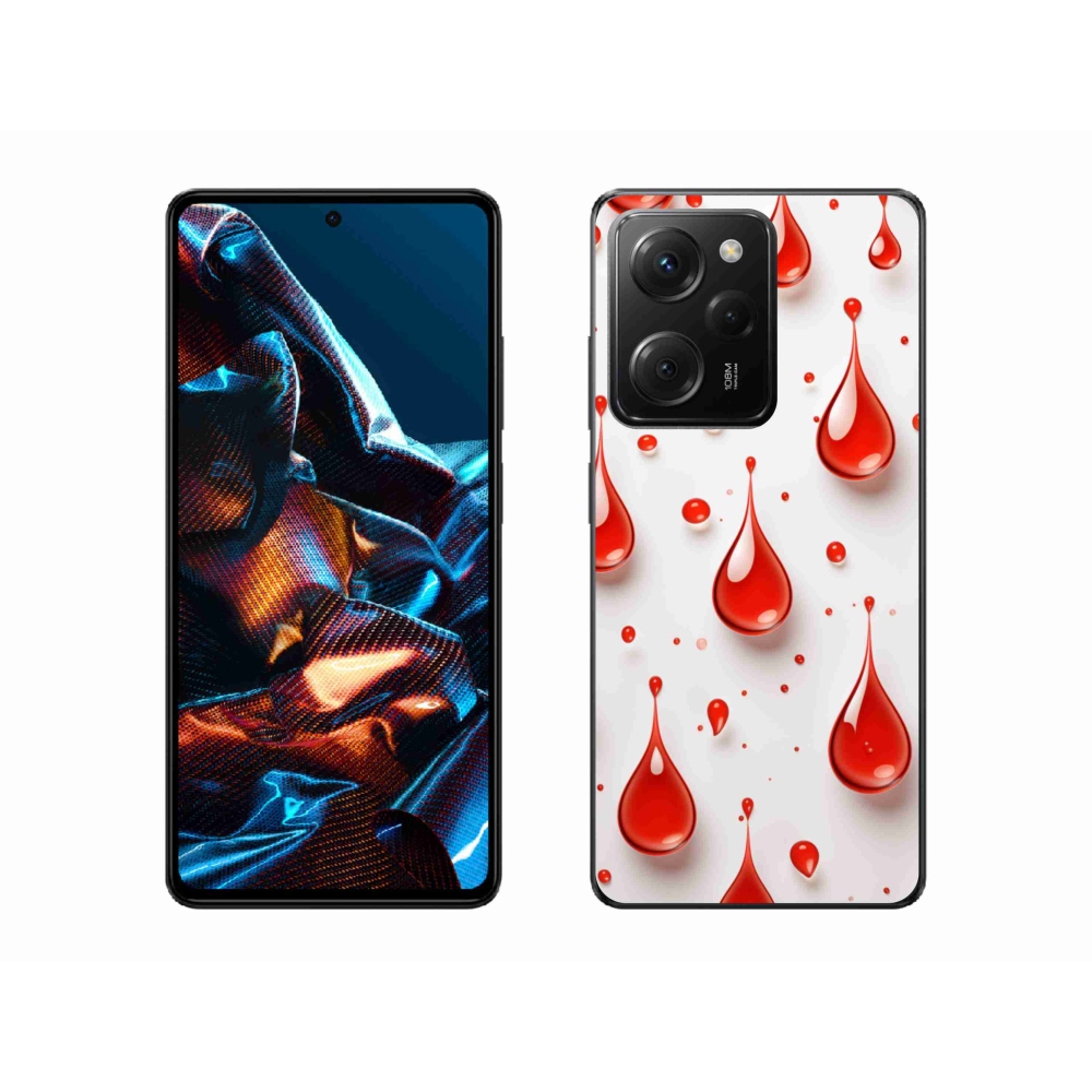 Gelový kryt mmCase na Xiaomi Poco X5 Pro 5G - červené kapky