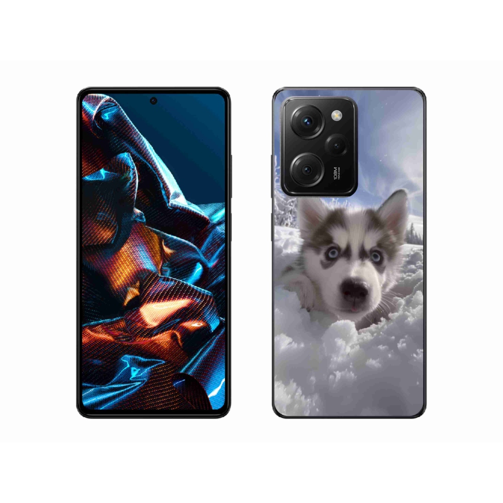 Gelový kryt mmCase na Xiaomi Poco X5 Pro 5G - husky ve sněhu