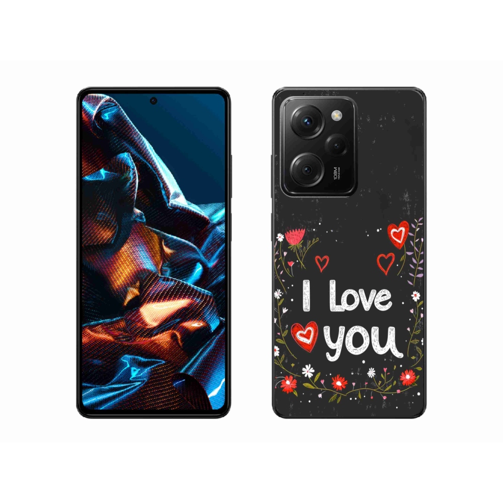 Gelový kryt mmCase na Xiaomi Poco X5 Pro 5G - I love you černé pozadí