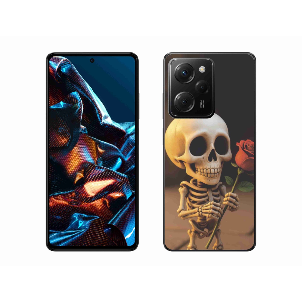 Gelový kryt mmCase na Xiaomi Poco X5 Pro 5G - kostlivec s růží