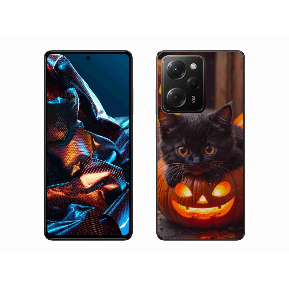 Gelový kryt mmCase na Xiaomi Poco X5 Pro 5G - kotě a dýně