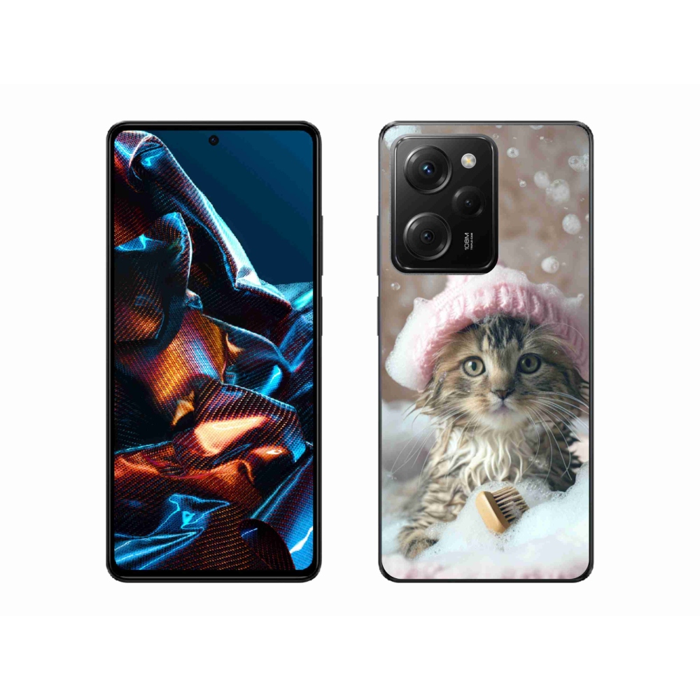 Gelový kryt mmCase na Xiaomi Poco X5 Pro 5G - kotě a koupel