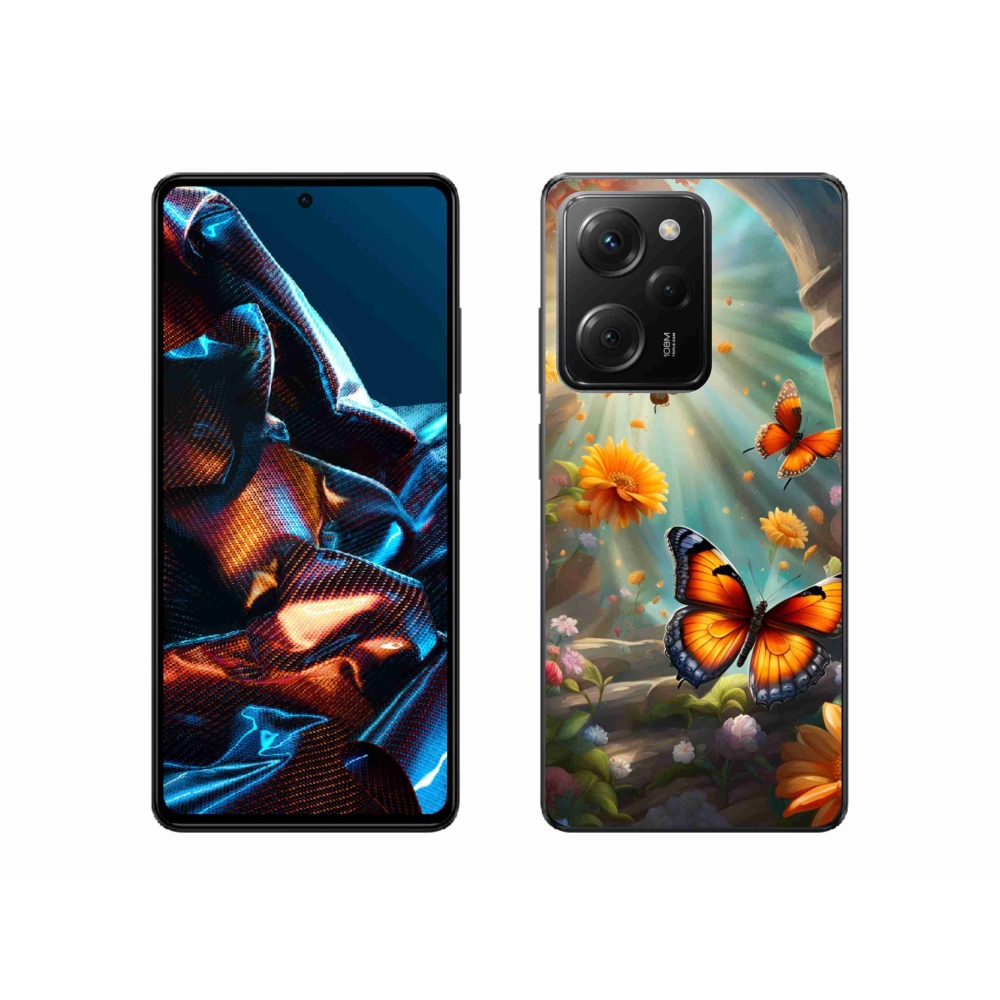 Gelový kryt mmCase na Xiaomi Poco X5 Pro 5G - motýlí zahrada 2