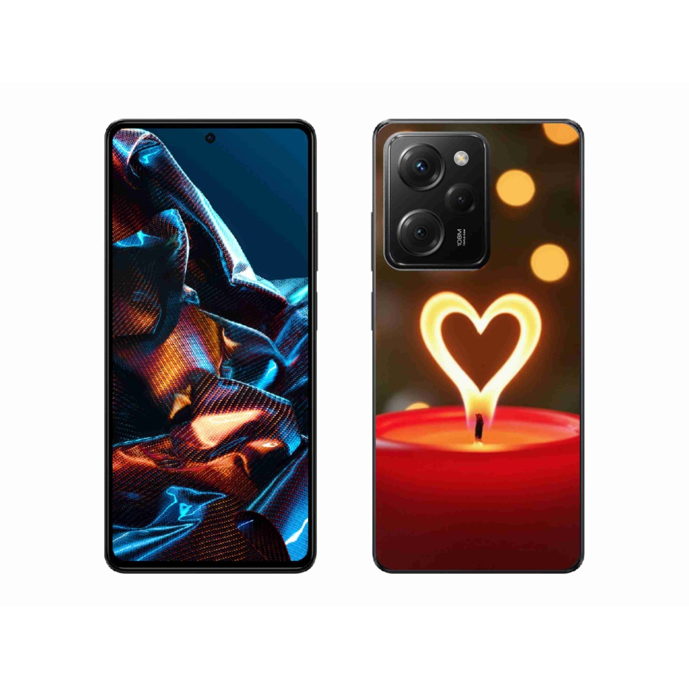 Gelový kryt mmCase na Xiaomi Poco X5 Pro 5G - srdce z plamene