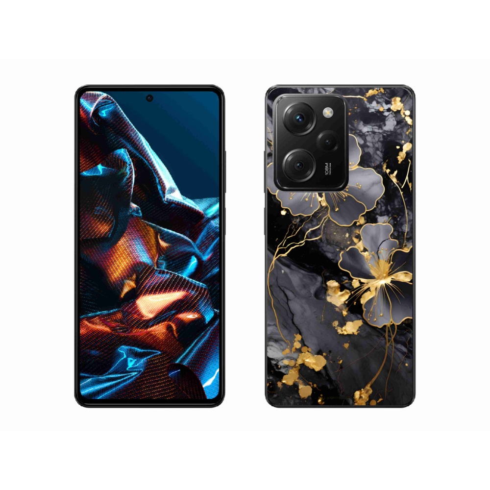 Gelový kryt mmCase na Xiaomi Poco X5 Pro 5G - zlaté květy