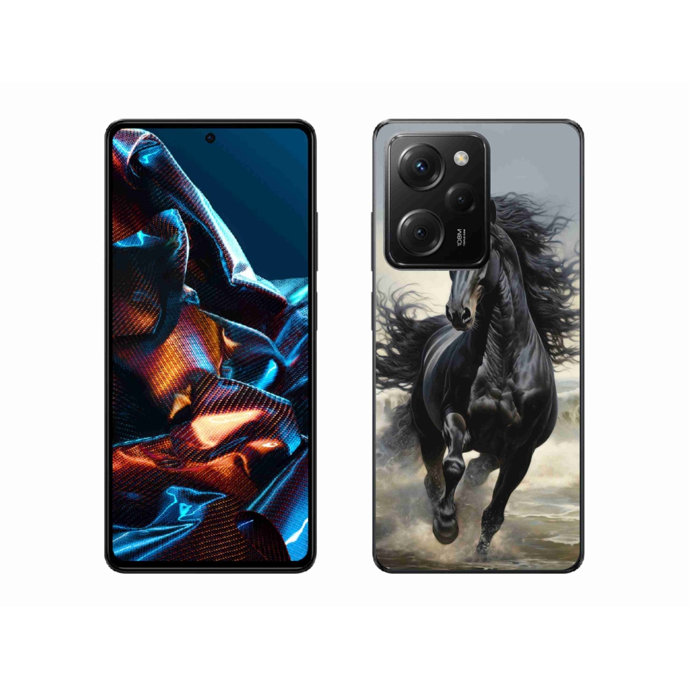 Gelový kryt mmCase na Xiaomi Poco X5 Pro - běžící černý kůň