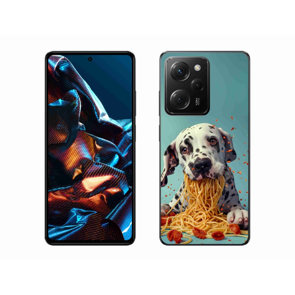 Gelový kryt mmCase na Xiaomi Poco X5 Pro - dalmatin a špagety