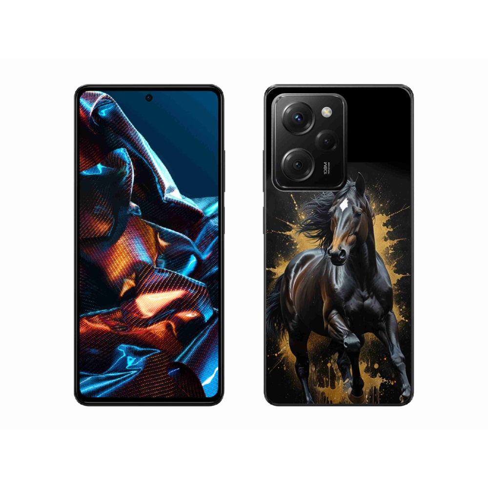 Gelový kryt mmCase na Xiaomi Poco X5 Pro - elegantní černý hřebec