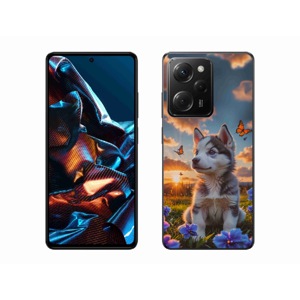 Gelový kryt mmCase na Xiaomi Poco X5 Pro - husky při západu slunce