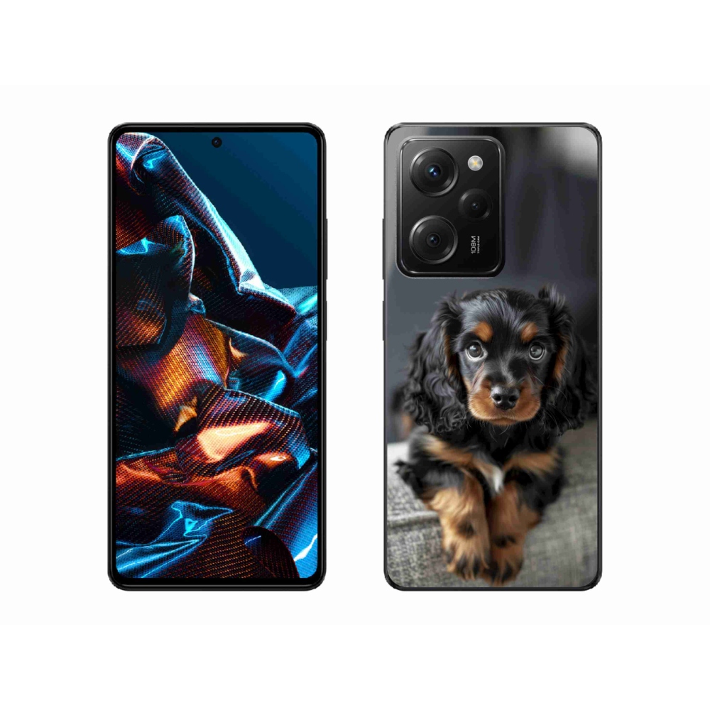 Gelový kryt mmCase na Xiaomi Poco X5 Pro - roztomilý dlouhosrstý jezevčík