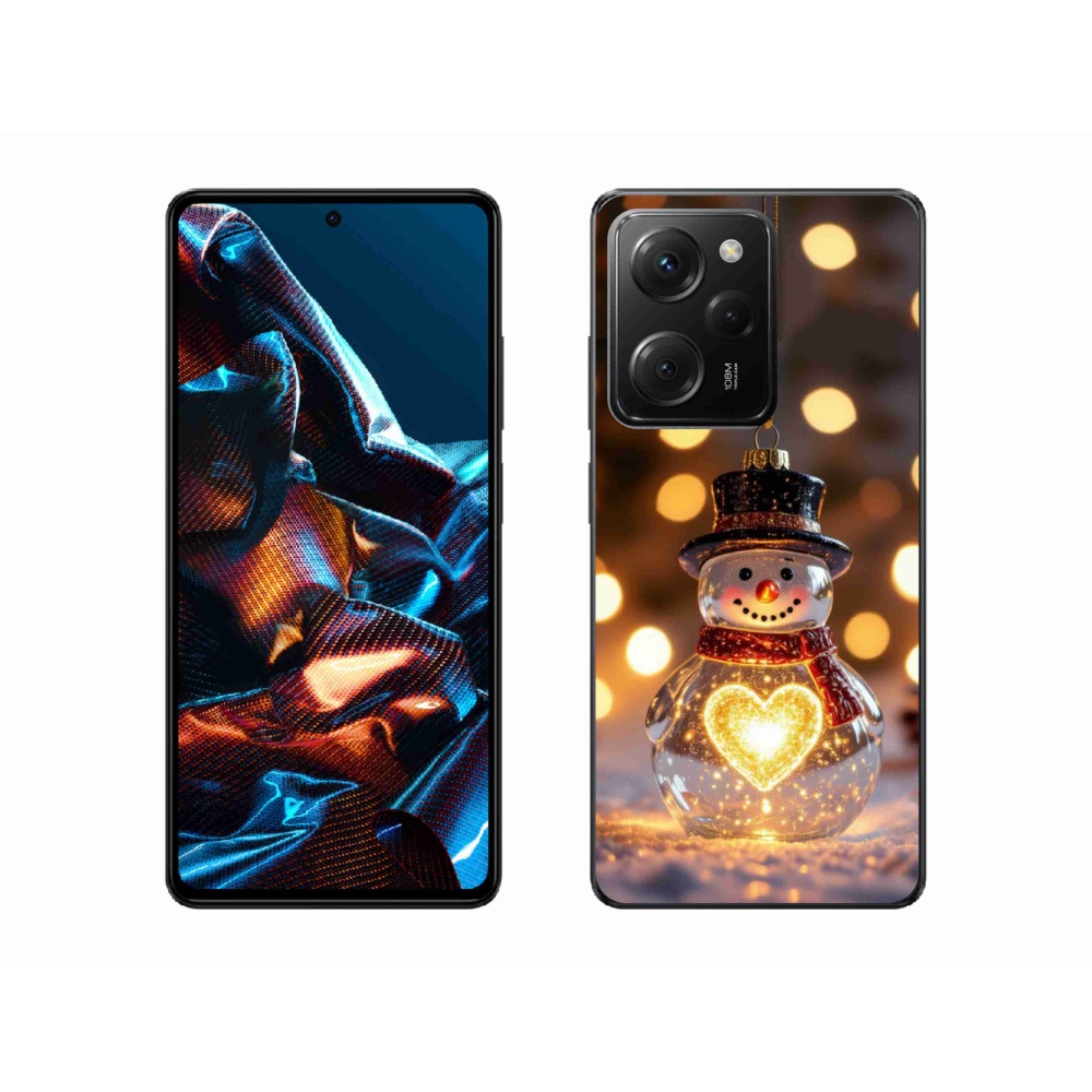 Gelový kryt mmCase na Xiaomi Poco X5 Pro - svítící vánoční sněhulák