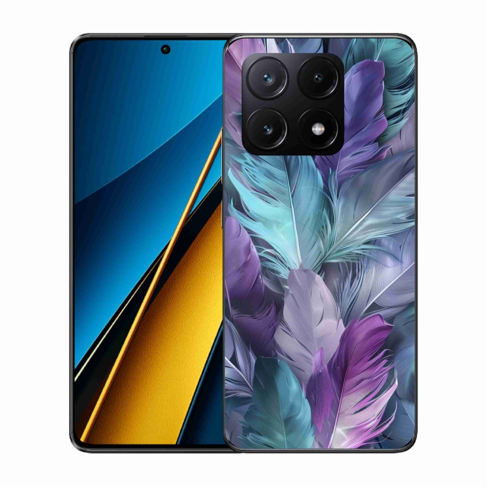 Gelový kryt mmCase na Xiaomi Poco X6 Pro 5G - barevné peří 2