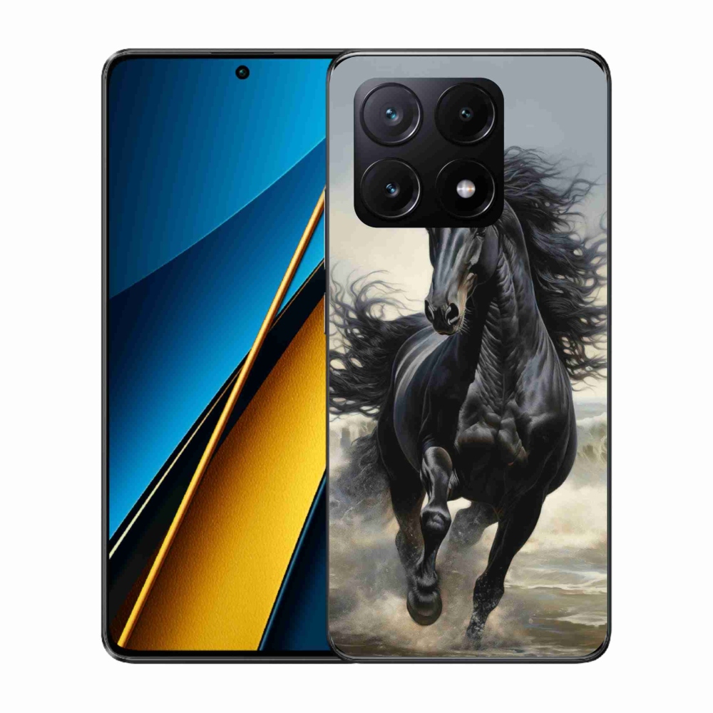 Gelový kryt mmCase na Xiaomi Poco X6 Pro 5G - běžící černý kůň
