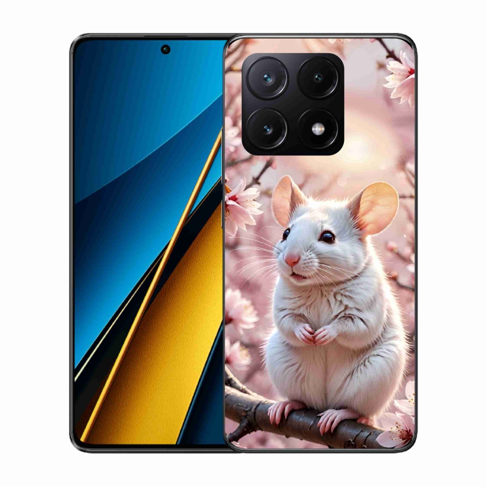 Gelový kryt mmCase na Xiaomi Poco X6 Pro 5G - bílá myš na větvi