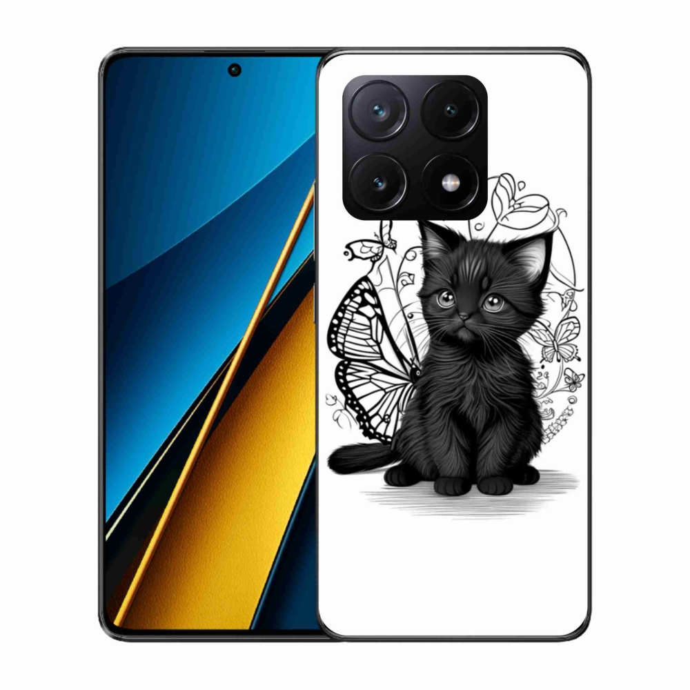 Gelový kryt mmCase na Xiaomi Poco X6 Pro 5G - černé kotě